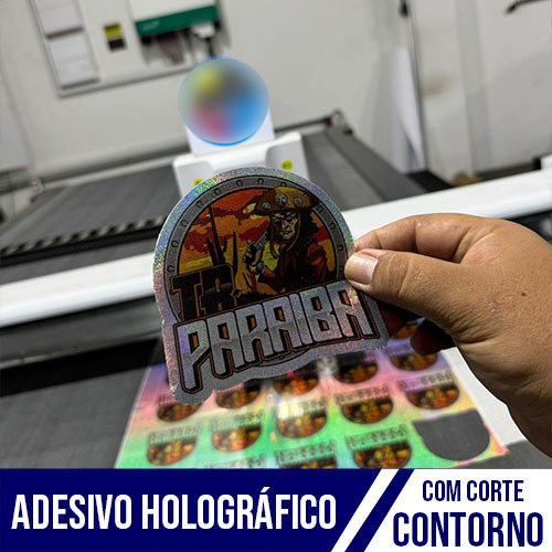 Adesivo Holografico UV com corte contorno