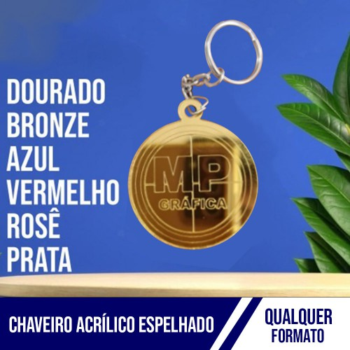 Chaveiro Acrilico Espelhado 2mm