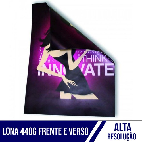 Lona Alta Resolução Fosco UV 440g Frente e Verso